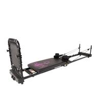 AeroPilates 4 Cord Reformer with Shoulder Pads & Flared Foot Bar BLACK AND PINK