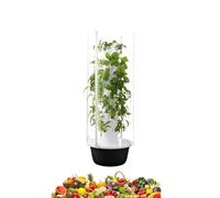 Aeroponic Tower Grow System - Intelligent Indoor Herb Garden with Pump and Movable Water Tank - Hydroponics Vertical Tower for Gardening Enthusiasts, 20 Holes + LED