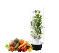 Aeroponic Vertical Garden with Pump and Movable Water Tank, Indoor Herb Growing Kit with 28 Holes and LED for Smart Home Gardening