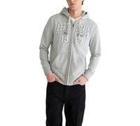 AEROPOSTALE Men's Aero Logo Full Zip Hoodie-Arch Hooded Sweatshirt, Light Heather Grey, M