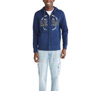 AEROPOSTALE Men's Aero Logo Full Zip Hoodie-Circle, Cadet Navy, 3XL