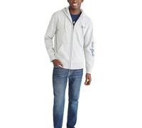 AEROPOSTALE Men's Aero Logo Full Zip Hoodie-Left Chest, Light Heather Grey, S