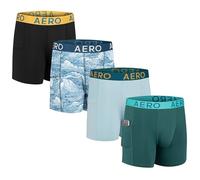 Aeropostale Mens Performance Compression Boxer Briefs Underwear Athletic Shorts, Baselayer Running Workout Fitness Shorts, Multi/Light Blue/Green/Black, L