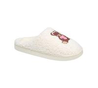AEROPOSTALE Teddy Bear Heart Icon Slipper, Ivory, Small
