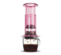 AeroPress Clear Coffee Press - 3 In 1 Brew Method Combines French Press, Pourover, Espresso, Full Bodied Coffee Without Grit or Bitterness, Small Portable Coffee Maker for Camping & Travel, Pink