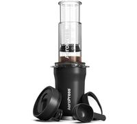 AeroPress Go Plus, Small Portable Coffee Maker for Travel & Camping - 3 In 1 Brew Method Combines French Press, Pourover, Espresso, Full Bodied Coffee without Bitterness, Coffee Press Kit - Black