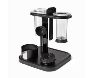 AeroPress Organizer Stand, Compact Coffee Maker Storage, Clear, XL, Ideal Coffee Caddy Station, Slip-Free, Black