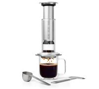 AeroPress Premium Coffee Press, Glass, Stainless Steel & Aluminum Coffee Maker, All-in-One French Press, Pour-Over & Espresso Style Manual Brewer, 2 Min Brew for Less Bitterness, More Flavor