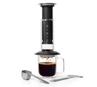 AeroPress Premium Coffee Press, Glass, Stainless Steel & Aluminum Coffee Maker, All-in-One French Press, Pour-Over & Espresso Style Manual Brewer, 2 Min Brew for Less Bitterness, More Flavour (Black)