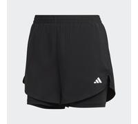 adidas Women's AEROREADY Made for Training Minimal Two-in-One Shorts, Black/White, XL