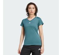 adidas Women's AEROREADY Train Essentials Minimal Branding V-Neck Tee, Preloved Teal/White, XXS