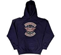 Aerosmith Hoodie Boston Pride Band Logo Official Unisex Navy Blue Pullover L