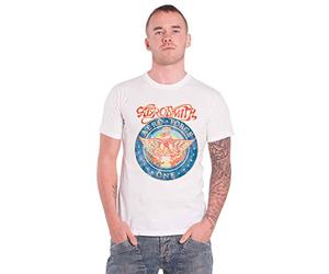 Aerosmith T Shirt Aero Force One Band Logo Official Mens White XXL