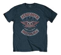 Aerosmith T-Shirt AEROTS04MD01 Unisex Boston Pride Blue Small