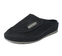 Aerosoft Slipper 6032-4P, Ladies, Men, Rehab Shoe, Bandage Shoe, Slipper (Black, UK_Footwear_Size_System, Adult, Women, Numeric, Medium, Numeric_5_Point_5)