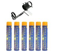 Aerosol Floor Line Marker Spray Paint Black & 1x Handheld Applicator. Bundle. Ideal for Schools, Sports Surfaces, Industrial Marking or Safety Marking (1x Handheld + 6 Yellow Line Marker)
