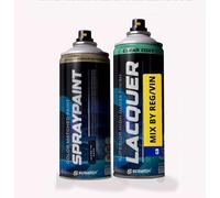 Aerosol Paint Plus Lacquer Clear Coat Scratch Repair Kit Mixed by Reg Registration Plate Car Touch Up Paint for All Automotive Models - Exact Match Guarantee - Pack of 2
