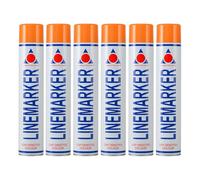 Aerosol Solutions Line Marker, Grass and Road Spray Paint, Orange, 750 ml (Pack of 6)
