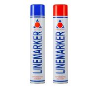 Aerosol Solutions Line Marker Spray Paint, Blue & Red, 750ml Aerosol Cans (Pack of 2)