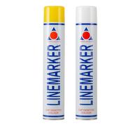 Aerosol Solutions Line Marker Spray Paint, White & Yellow, 750ml Aerosol Cans (Pack of 2)