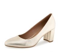 Aerosoles Women's Betsy Pump, Gold Metallic Textured Faux Leather, 9 Wide
