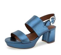 Aerosoles Women's Camera Platform Heeled Sandal, Blue Metallic Leather, 5.5 UK
