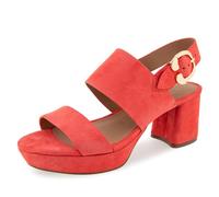 Aerosoles Women's Camera Platform Heeled Sandal, Coral Suede, 10 Wide