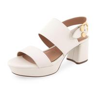 Aerosoles Women's Camera Platform Heeled Sandal, Eggshell Leather, 7 UK