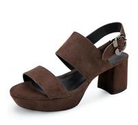 Aerosoles Women's Camera Platform Heeled Sandals for Women, Platform Heels, Java Suede, 7 UK