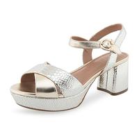 Aerosoles Women's Cosmos Heeled Sandals, Gold, 8.5 Wide