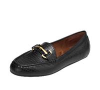 Aerosoles Women's Day Drive Loafers, Black Mini Embossed Croc Faux Leather, 8 UK