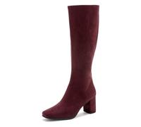 Aerosoles Womens Micah Knee High Boot, Fig Stretch Faux Suede, 10