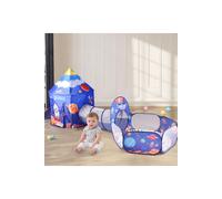 Aerospace Theme Play Tent with Play Tunnel, Ball Pit Living and Home Blue One Size
