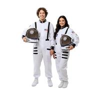 AEROSQUAD Adults Astronaut Costume with Helmet, NASA Space Helmet Suit for Adults with LED Lights, Movable Visor & Mission Sounds - Astronaut Suit for Men & Women, Role Play Halloween Dress (XL)