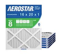 Aerostar 16x20x1 MERV 8, Pleated Air Filter, 16x20x1, Box of 6, Made in the USA