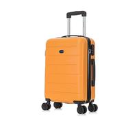 Aerostar 20” Lightweight Small Hard Suitcase Cabin Hand Luggage 4 Spinner Wheels Carry On 55x35x20 | Accepted on All Airlines easyjet, RyanAir, British Airways, Emirates & More (Orange, 35 Litre)