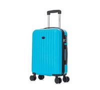 Aerostar 20” Lightweight Small Hard Suitcase Cabin Hand Luggage 4 Spinner Wheels Carry On 55x35x20 | Accepted on All Airlines easyjet, RyanAir, British Airways, Emirates & More (Blue, 35 Litre)