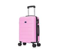 Aerostar 20” Lightweight Small Hard Suitcase Cabin Hand Luggage 4 Spinner Wheels Carry On 55x35x20 | Accepted on All Airlines easyjet, RyanAir, British Airways, Emirates & More (Pink, 35 Litre)