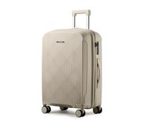 Aerostar 24” Medium Lightweight PP Hard Suitcase 4 Silent Spinner Wheels Check-in Luggage Integrated TSA Combination Lock for 15 to 20kg (Beige, 75 Litre)
