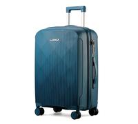 Aerostar 24” Medium Lightweight PP Hard Suitcase 4 Silent Spinner Wheels Check-in Luggage Integrated TSA Combination Lock for 15 to 20kg (Teal, 75 Litre)
