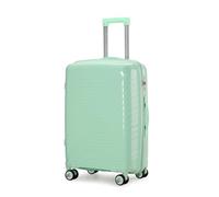 Aerostar 24” Medium Lightweight PP Hard Suitcase 4 Silent Spinner Wheels Check-in Luggage Integrated TSA Combination Lock for 15 to 20kg (Mint Green, 75 Litre)
