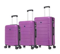 Aerostar 28”, 24”, 20”, Large, Medium and Carry-on Hand Luggage, 3 PCS Set, Super Lightweight Suitcases, 4 Spinner Wheels, ABS Hard Shell with Integrated Safe and Secure Combination Lock (Purple)