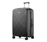 Aerostar 28” Large Lightweight PP Hard Suitcase 4 Silent Spinner Wheels Check-in Luggage Integrated TSA Combination Lock for 20 to 23kg (Black/Grey, 100 Litre)