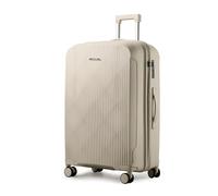 Aerostar 28” Large Lightweight PP Hard Suitcase 4 Silent Spinner Wheels Check-in Luggage Integrated TSA Combination Lock for 20 to 23kg (Beige, 100 Litre)