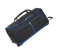 Aerostar 28" Medium Lightweight Duffle 2 Wheel Travel Bag Holdall Suitcase Check-in Luggage All Terrain (101L, Blue on Black)