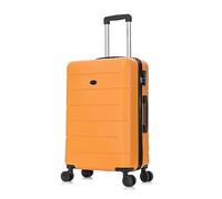 Aerostar 28" Medium Suitcase Super Lightweight 4 Wheel Dual Spinner with Integrated Combination Lock, ABS Hard Shell Check in Luggage for 23kg (Orange, 100 Litre)
