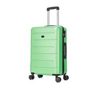Aerostar 28" Medium Suitcase Super Lightweight 4 Wheel Dual Spinner with Integrated Combination Lock, ABS Hard Shell Check in Luggage for 23kg (Green, 100 Litre)