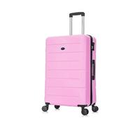 Aerostar 28" Medium Suitcase Super Lightweight 4 Wheel Dual Spinner with Integrated Combination Lock, ABS Hard Shell Check in Luggage for 23kg (Pink, 100 Litre)