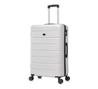 Aerostar 28" Medium Suitcase Super Lightweight 4 Wheel Dual Spinner with Integrated Combination Lock, ABS Hard Shell Check in Luggage for 23kg (Silver, 100 Litre)