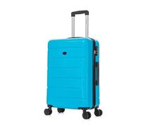 Aerostar 28" Medium Suitcase Super Lightweight 4 Wheel Dual Spinner with Integrated Combination Lock, ABS Hard Shell Check in Luggage for 23kg (Blue, 100 Litre)